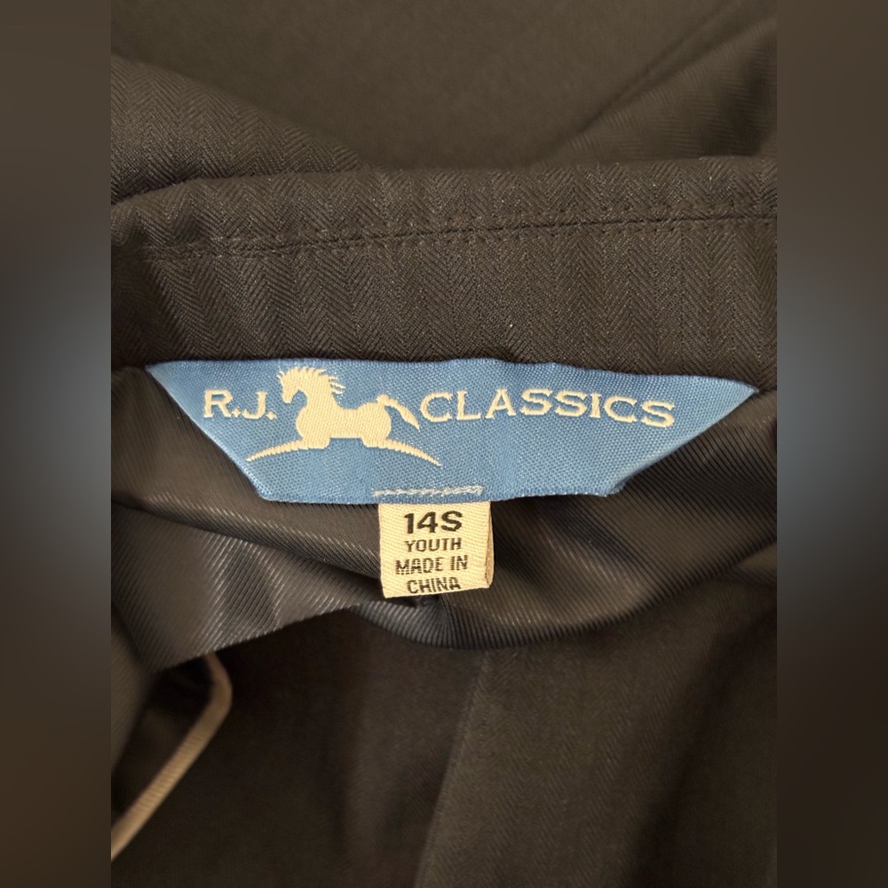 RJ Classics Hampton Show Coat Navy Youth 14S Equestrian Riding Jacket 3 Button - Picture 5 of 10